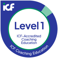 ICF認定Level 1プログラムのマーク（ICF-Accredited Coaching Education Level 1）