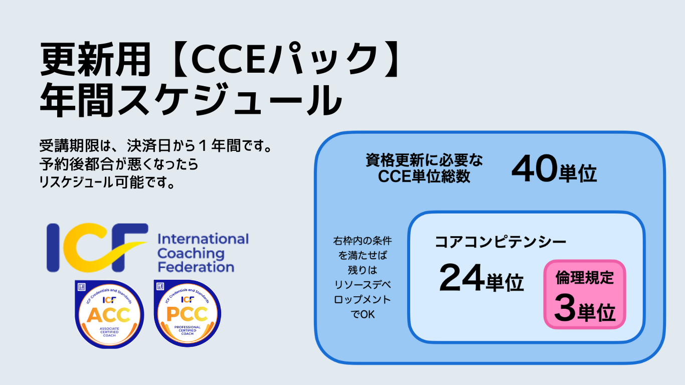 ICF更新用【CCEパック】年間スケジュール
