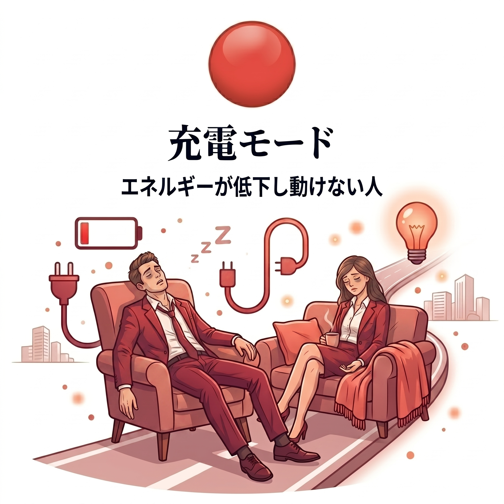 充電モード:エネルギーが低下し動けない人